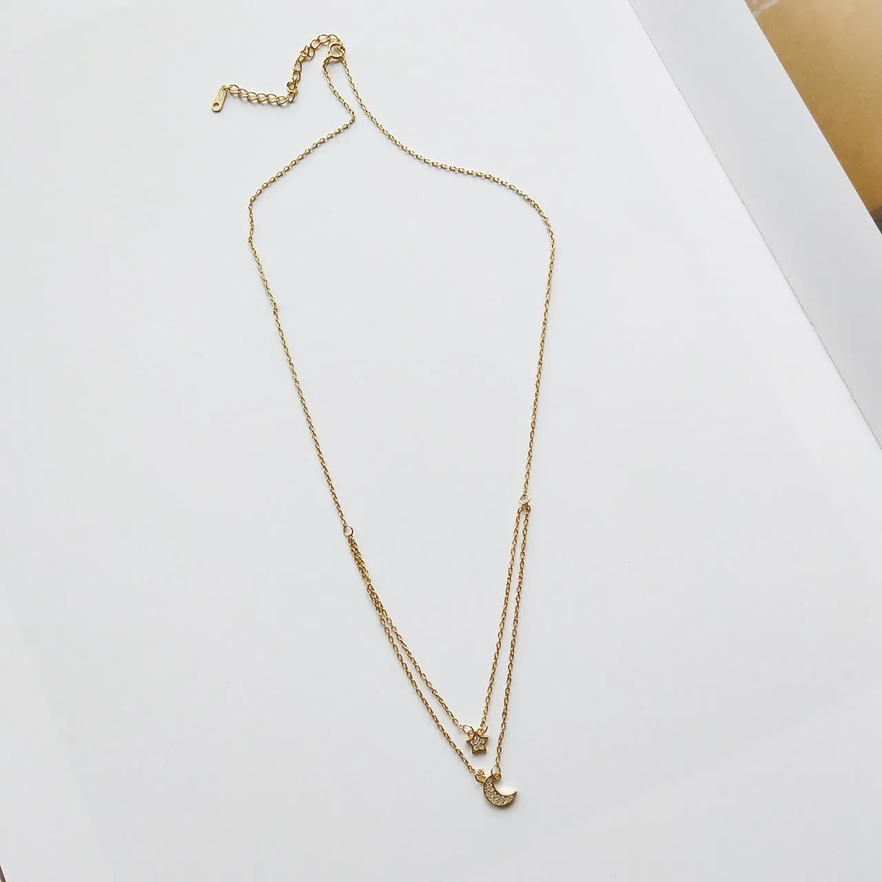 925 Sterling Silver Minimalist Star Moon Silver Necklaces