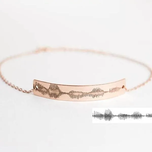925 Sterling Silver Personalized  Baby HeartBeat Bracelet Adjustable 6”-7.5”