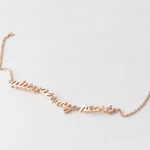 925 Sterling Silver Personalized Handwriting Name Bracelet - Linked Words Adjustable 6”-7.5”