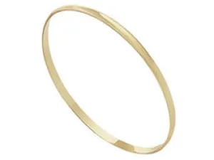 9ct Yellow Gold Plain Bangle- 4mm- Oval