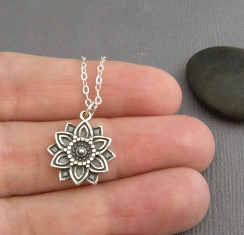 Abundance Mandala Necklace Sterling Silver