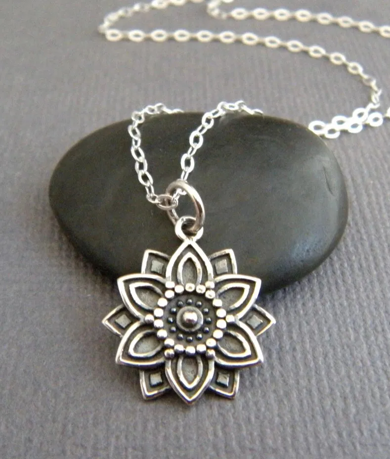 Abundance Mandala Necklace Sterling Silver