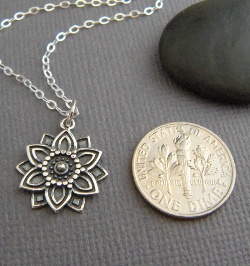 Abundance Mandala Necklace Sterling Silver