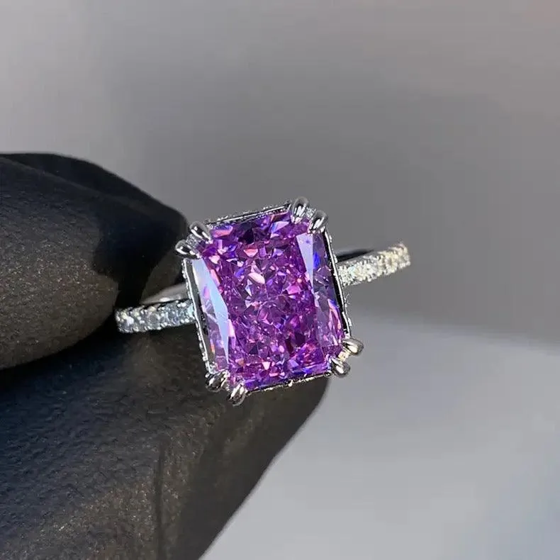 Adjustable Purple Diamond Ring