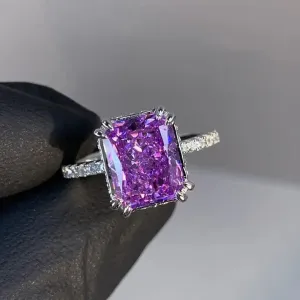 Adjustable Purple Diamond Ring