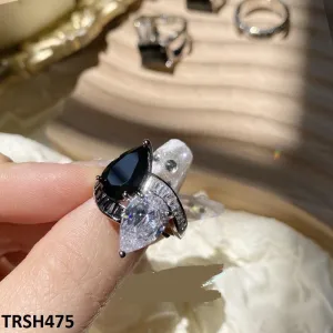 Adjustable Sapphire and Diamond Double Tear Ring