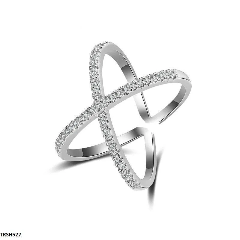 Adjustable Zircon Criss Cross Ring