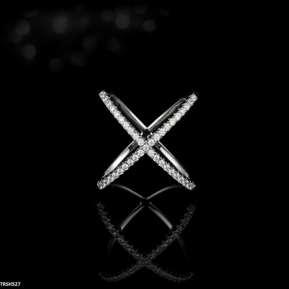 Adjustable Zircon Criss Cross Ring