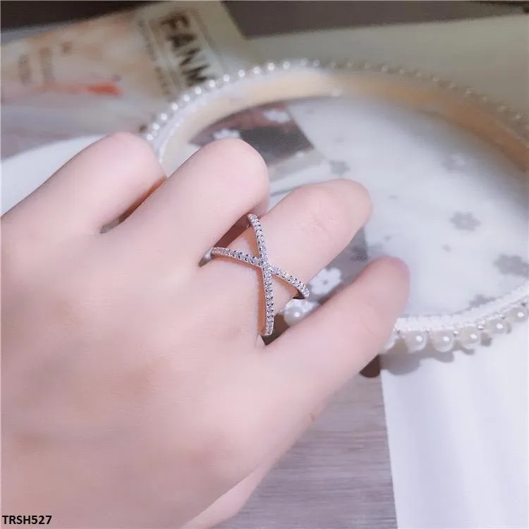 Adjustable Zircon Criss Cross Ring