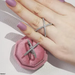 Adjustable Zircon Criss Cross Ring