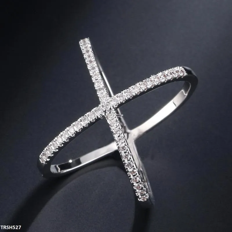 Adjustable Zircon Criss Cross Ring