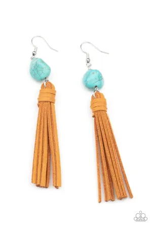 All-Natural Allure - Blue Stone Earring-Paparazzi