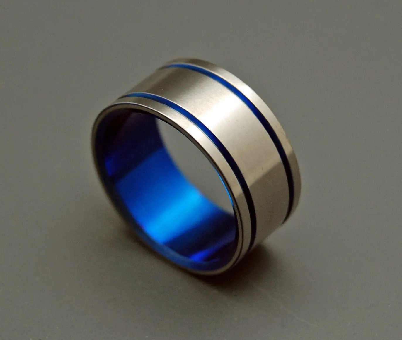 Alma Mater | Men's Blue & Titanium Wedding Ring