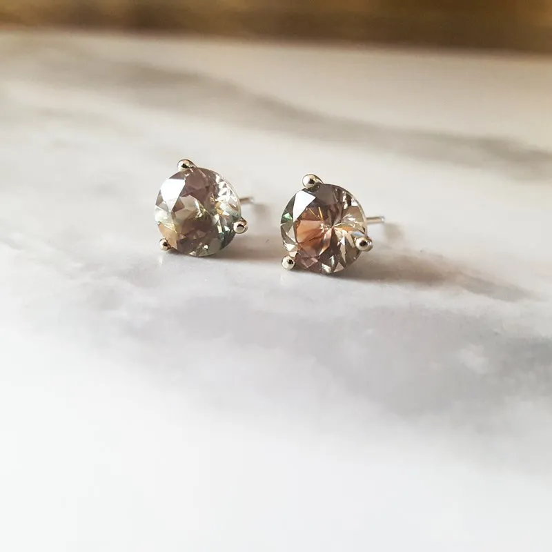 American Gem Collection Green Sunstone Martini Studs