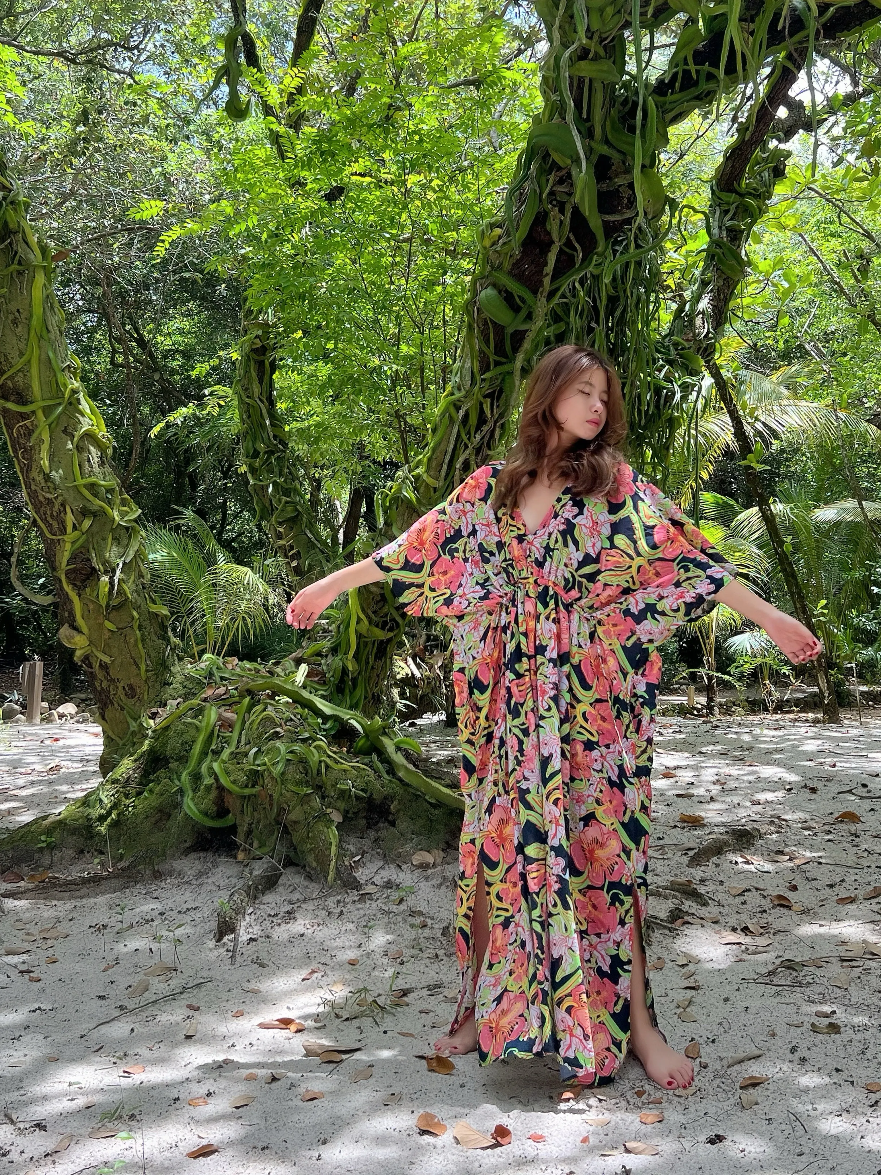 Andaman Floral Kaftan Dress Tropical