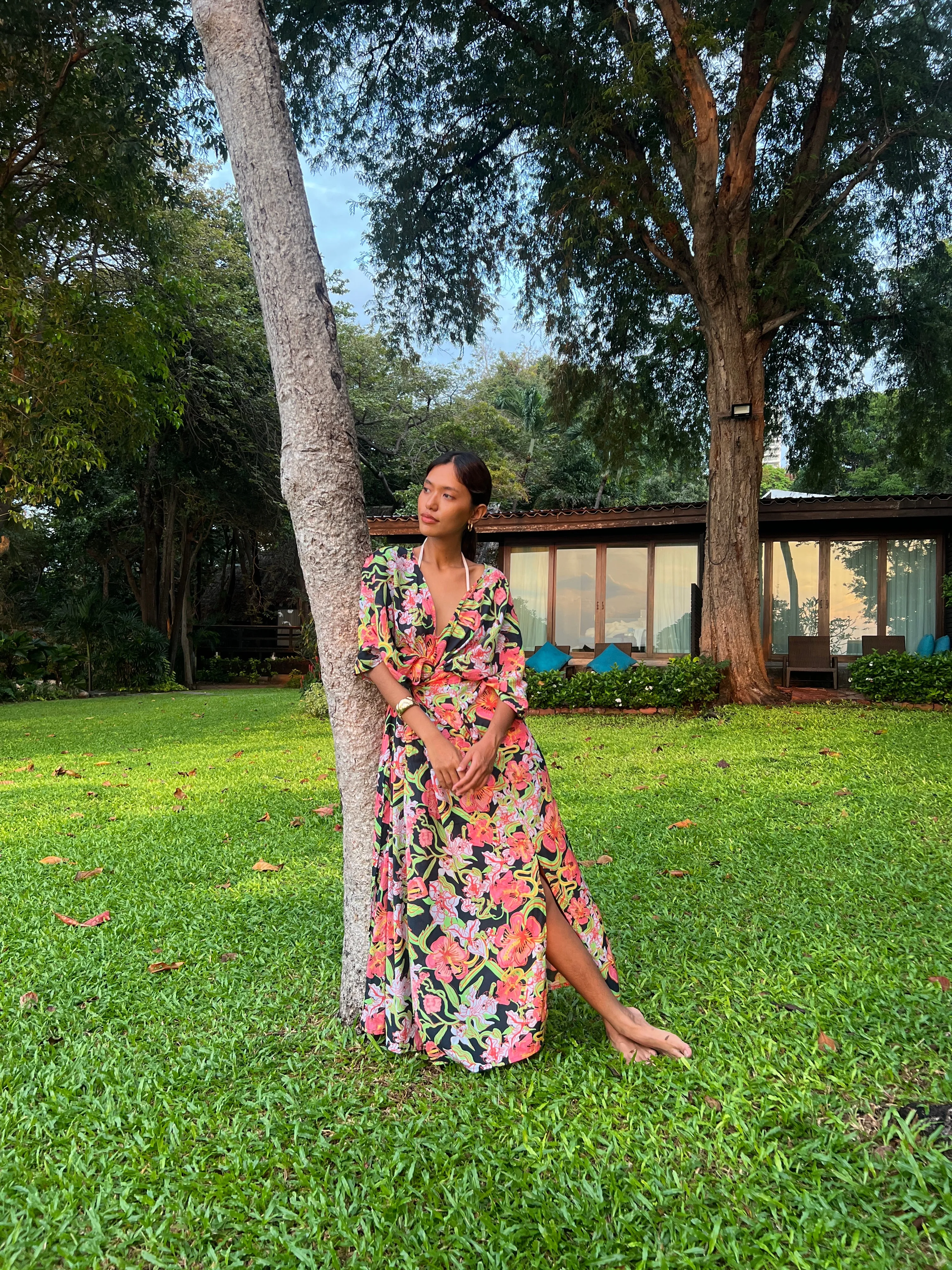 Andaman Floral Kaftan Dress Tropical
