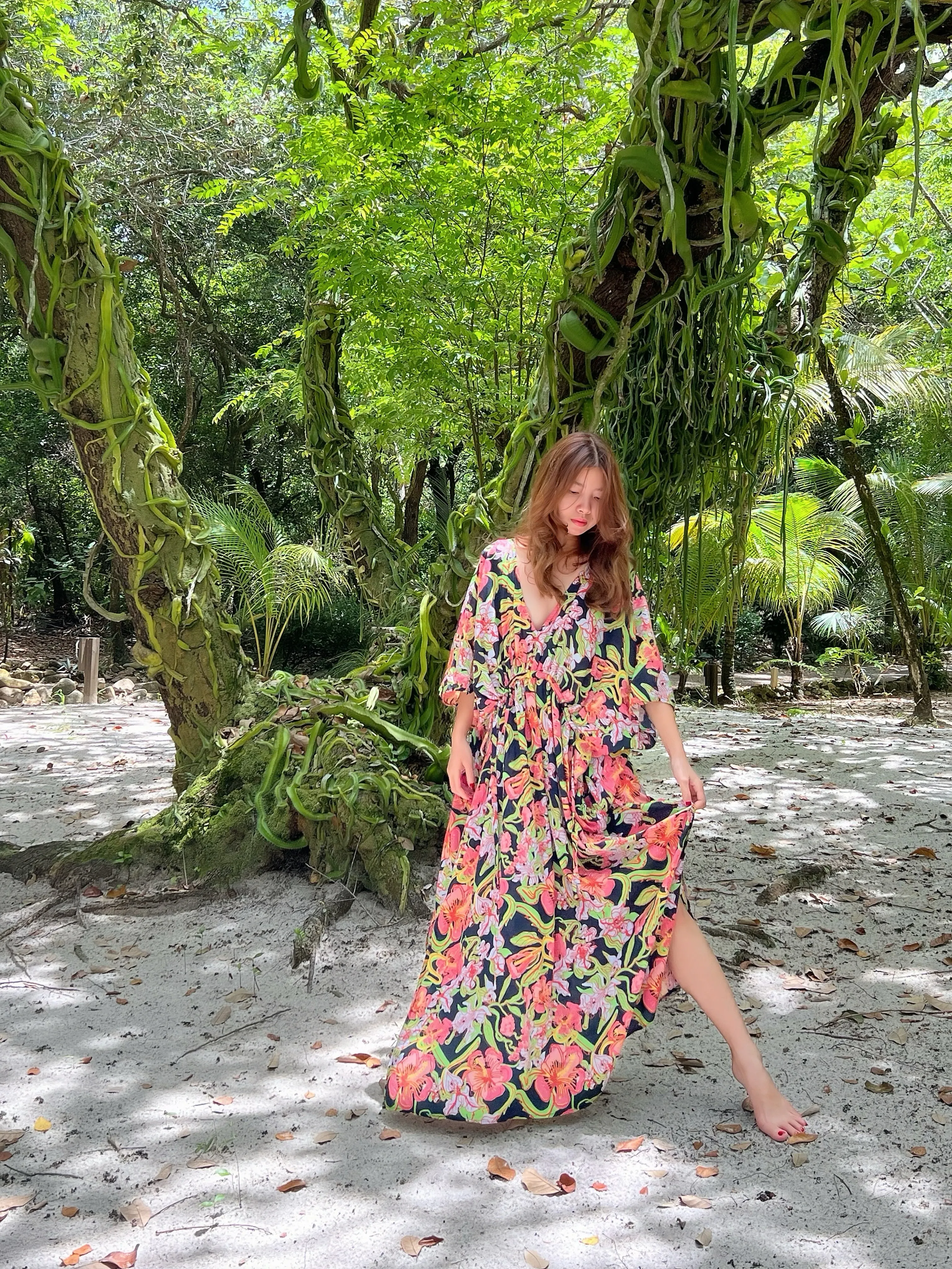 Andaman Floral Kaftan Dress Tropical
