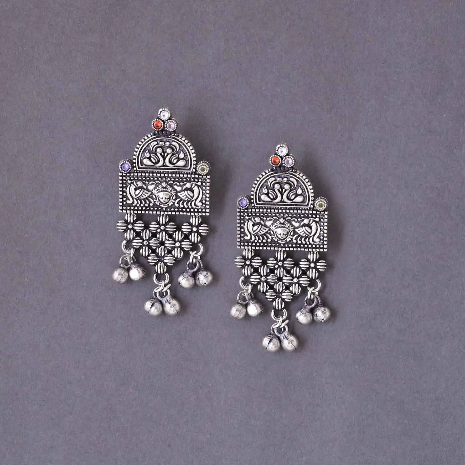 Antique Charuliya Oxidised Danglers