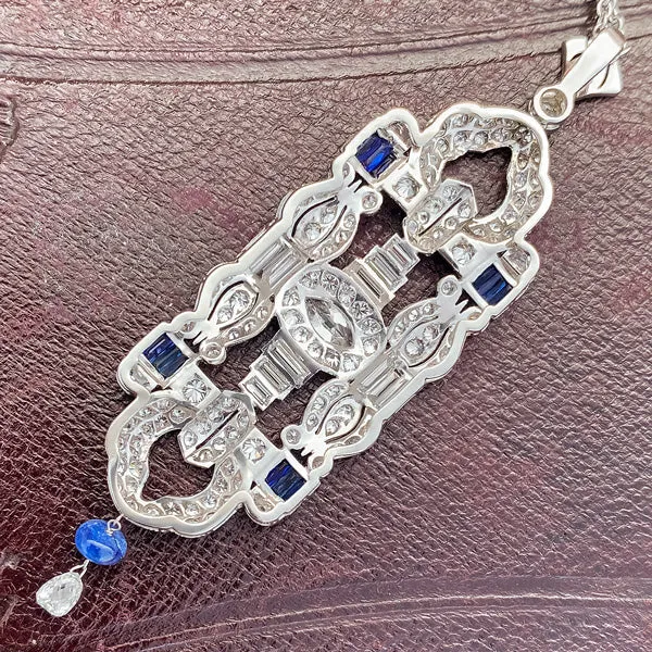 Antique Diamond & Sapphire Pendant