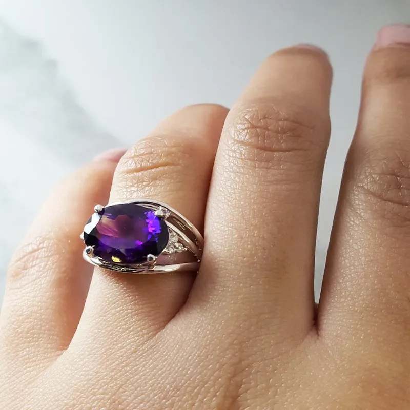 Arizona Amethyst Gold Jewelry Bold Oval Amethyst Ring