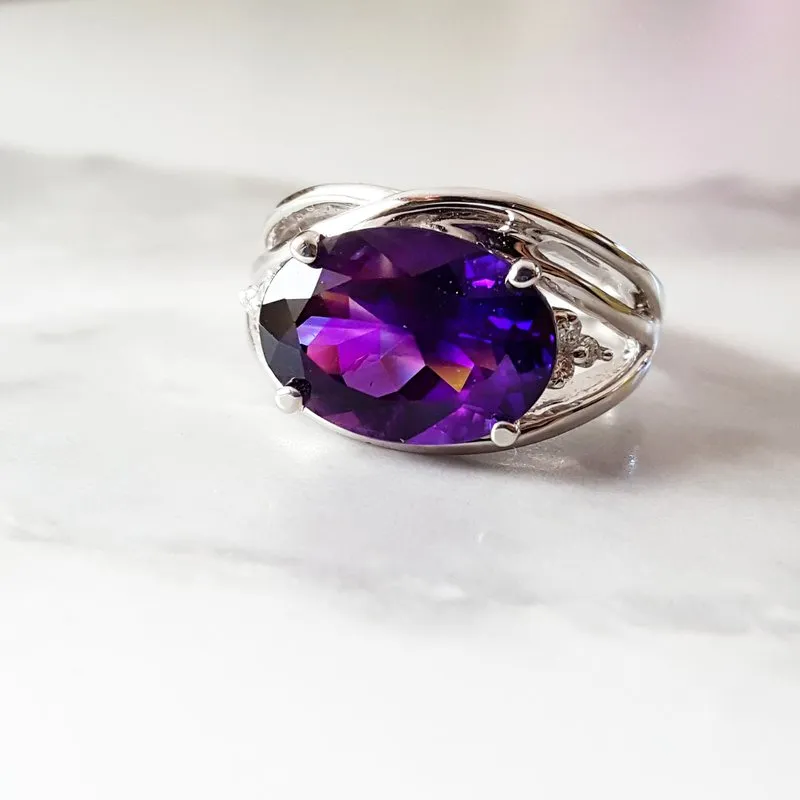 Arizona Amethyst Gold Jewelry Bold Oval Amethyst Ring