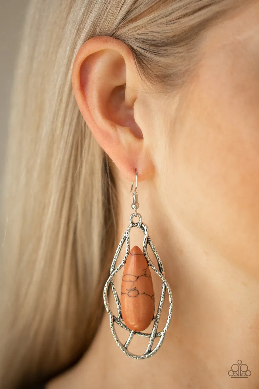 Artisan Tears Brown Paparazzi Earrings