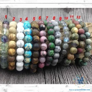 Awakening Karma   Prosperity Bracelet - Fluorite, Turquoise Sea Sediment, Jasper or Lab’orite Stones