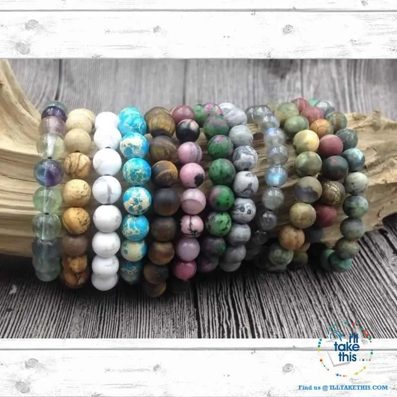 Awakening Karma   Prosperity Bracelet - Fluorite, Turquoise Sea Sediment, Jasper or Lab’orite Stones