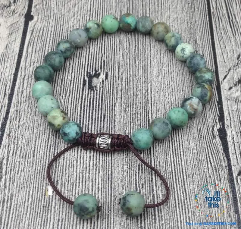 Awakening Karma   Prosperity Bracelet - Fluorite, Turquoise Sea Sediment, Jasper or Lab’orite Stones