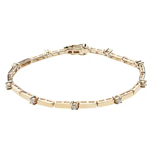 Baby Gold Bar   Diamond Tennis Bracelet