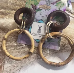Bamboo Earrings with Wood