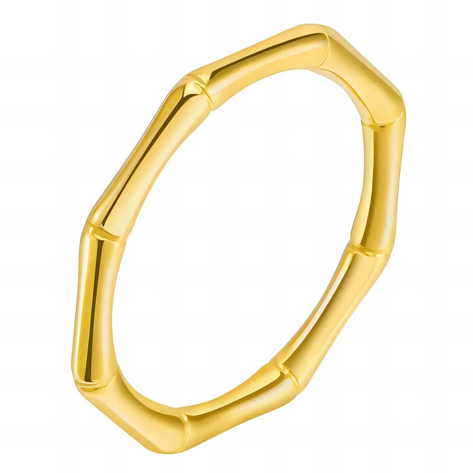 Bamboo Joint Band Ring – 18K Gold-Plated, Adjustable & Tarnish-Resistant