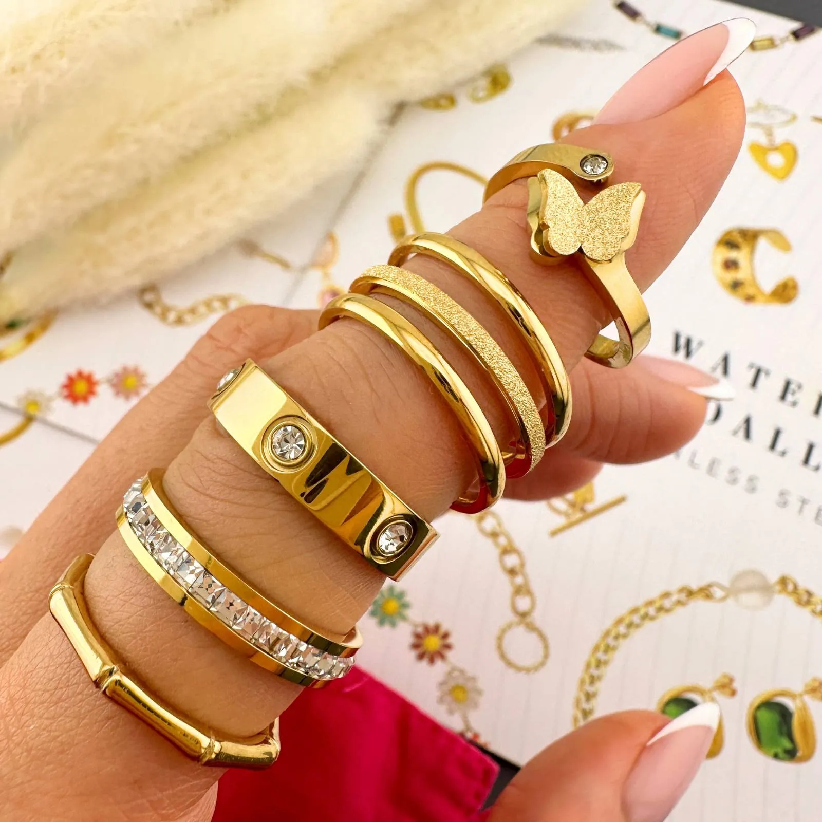 Bamboo Joint Band Ring – 18K Gold-Plated, Adjustable & Tarnish-Resistant