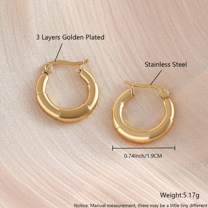 Bamboo Style Gold Hoop Earrings