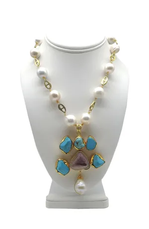 Baroque Necklace Turq Quartz