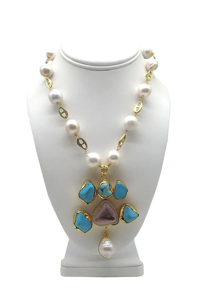 Baroque Necklace Turq Quartz