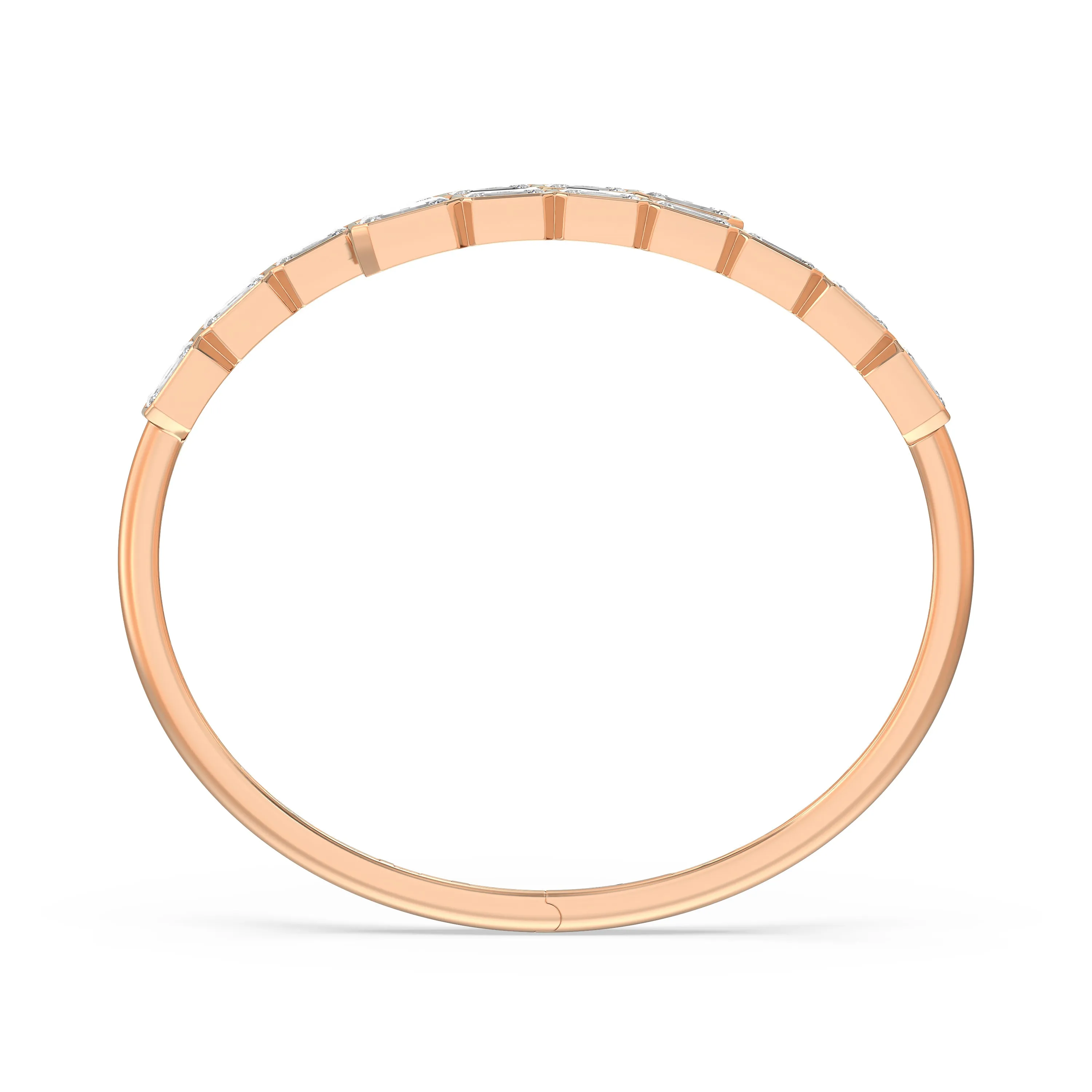 Bezel Bypass Emerald Openable Oval Bangle