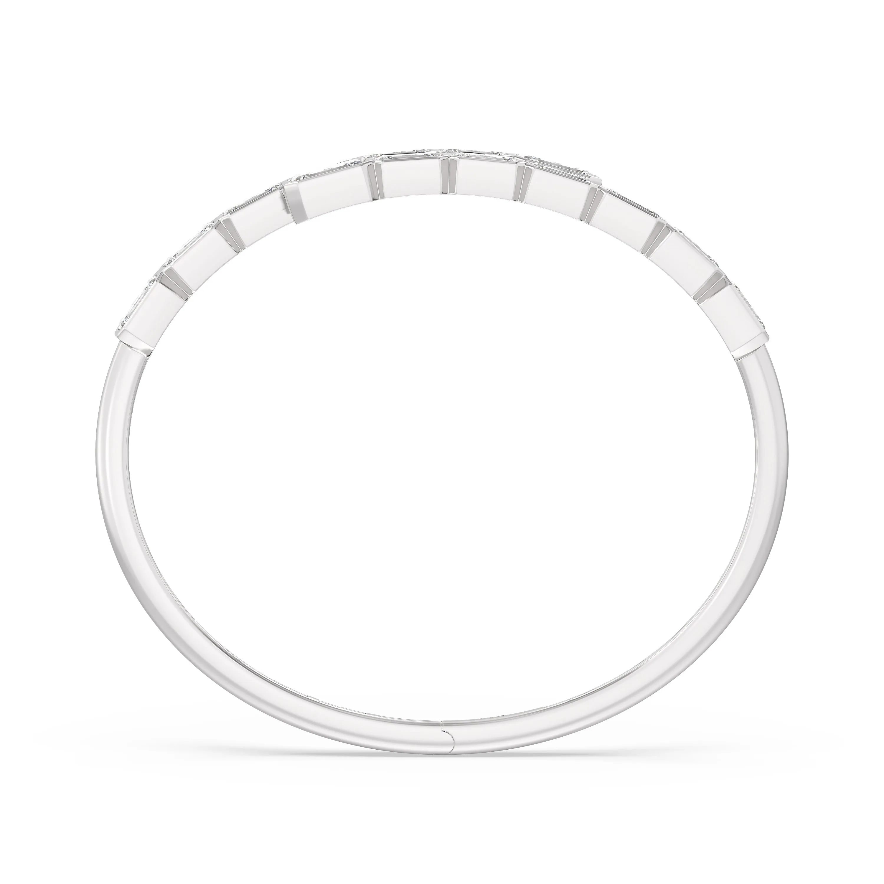 Bezel Bypass Emerald Openable Oval Bangle