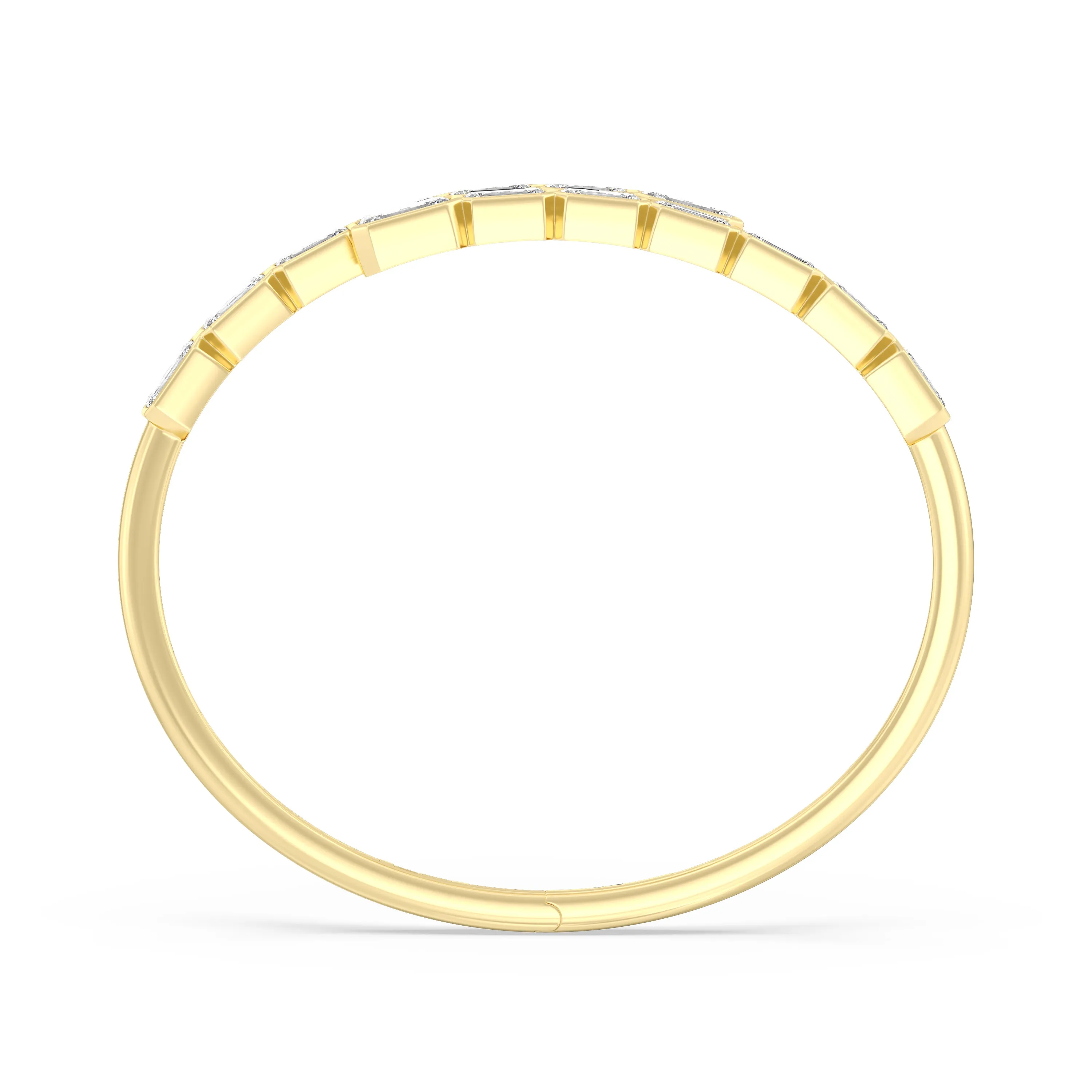 Bezel Bypass Emerald Openable Oval Bangle