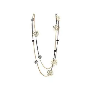 Black And Gold Rose Inspired Necklace (pack of 1 ea)