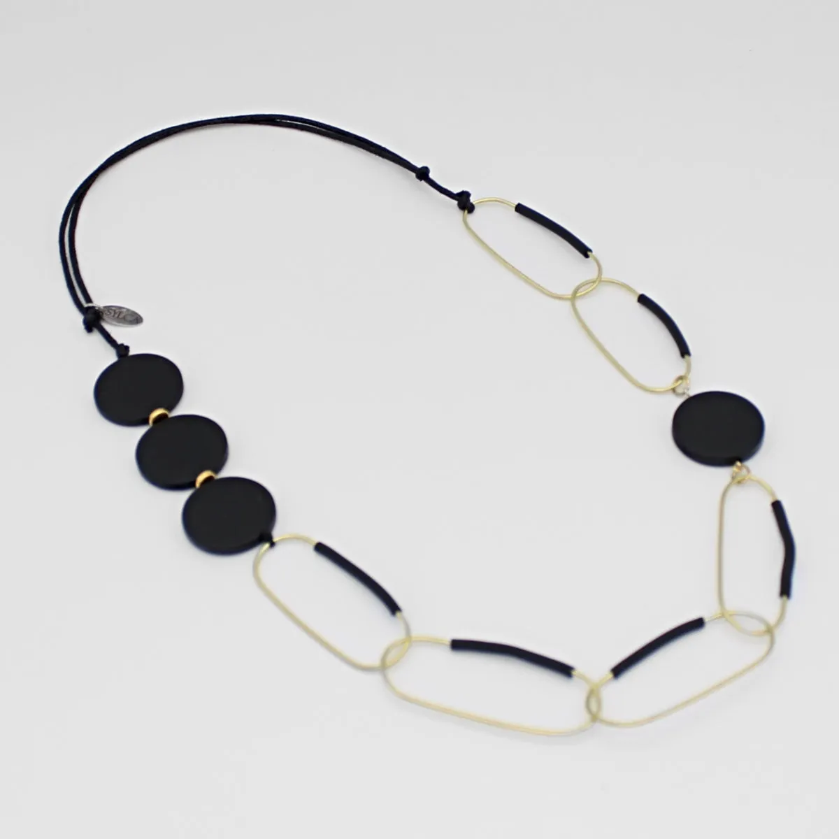 Black Multi Link Necklace