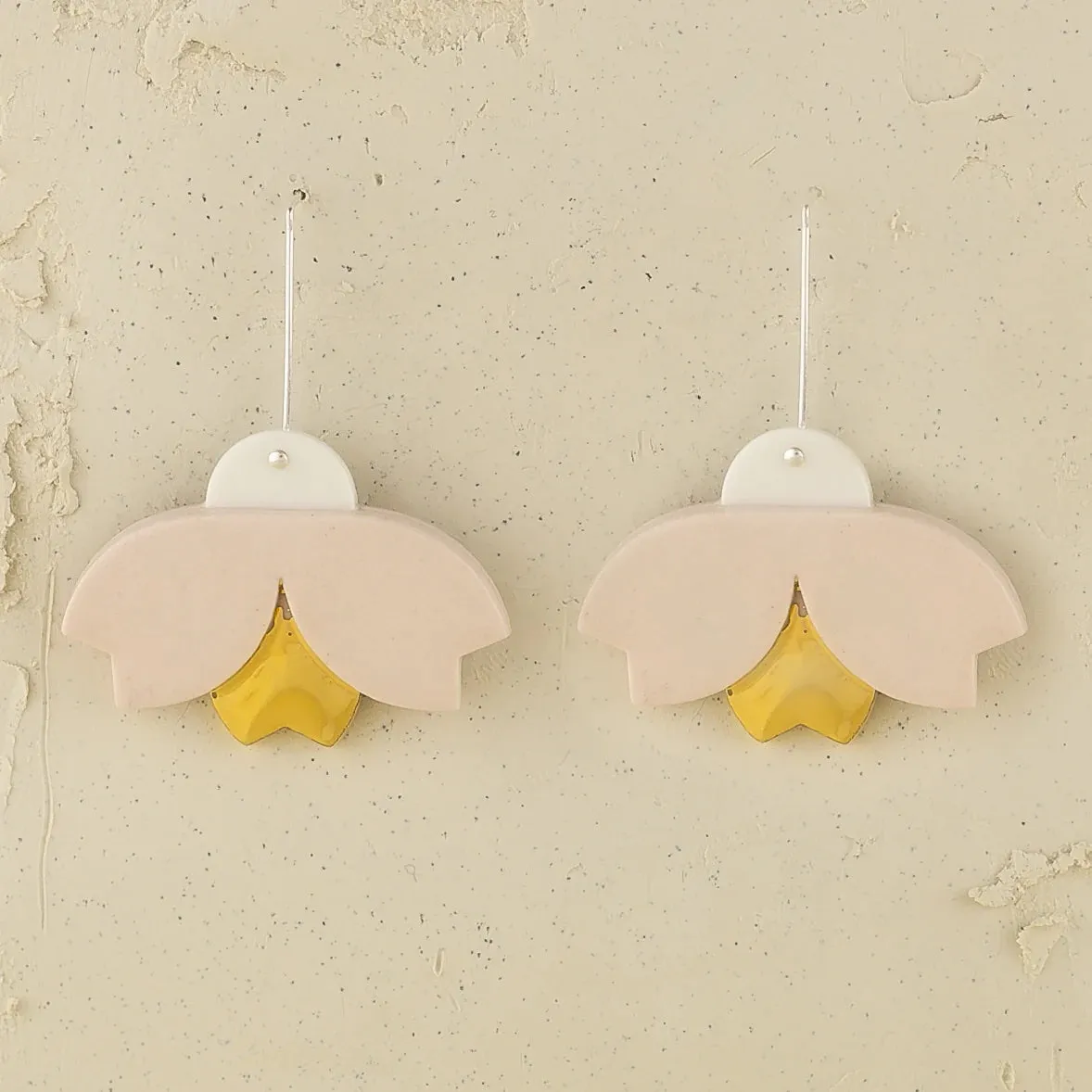 Bloom Drop Pink & Gold Earrings