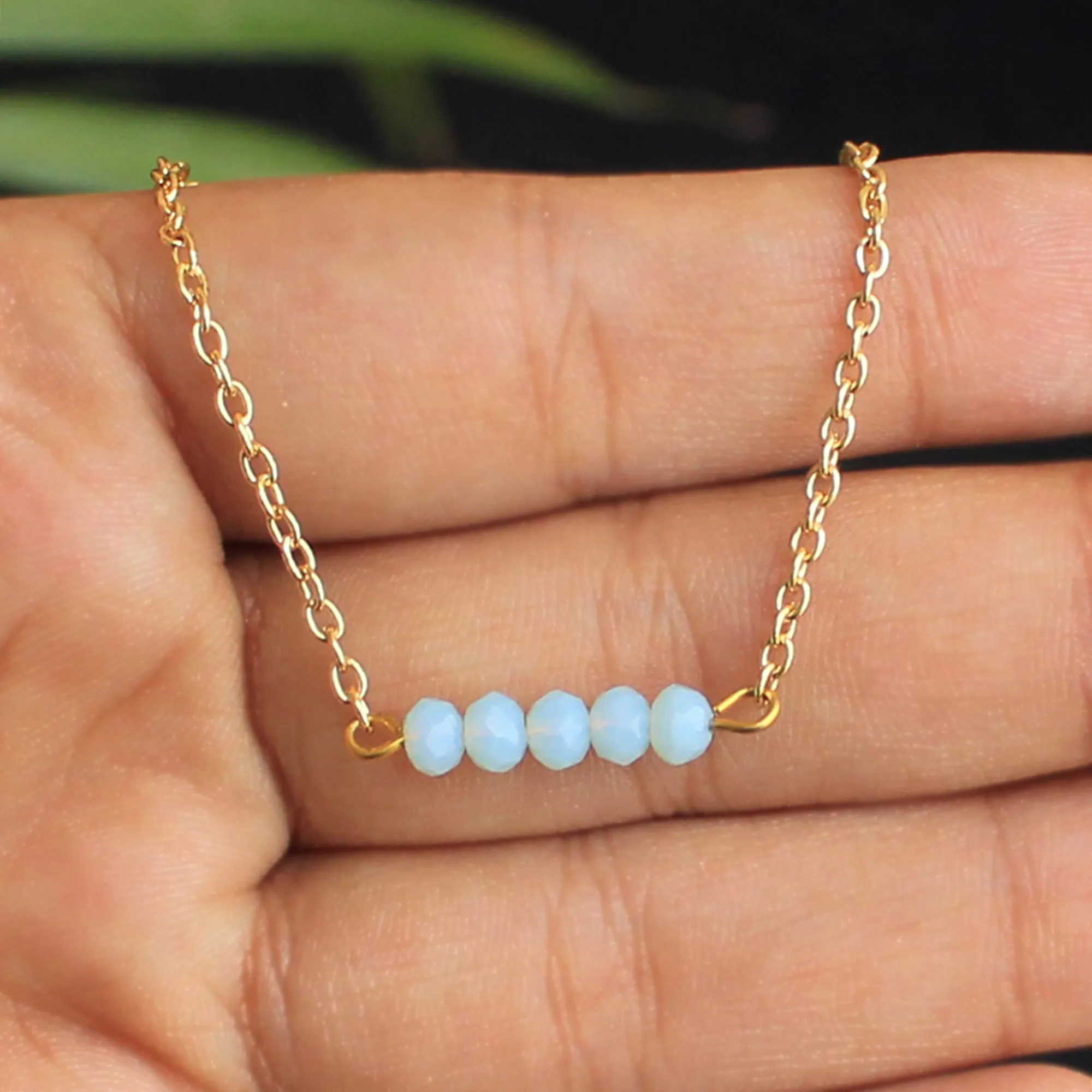 Blue Bar Choker Necklace