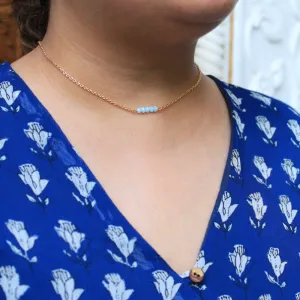 Blue Bar Choker Necklace