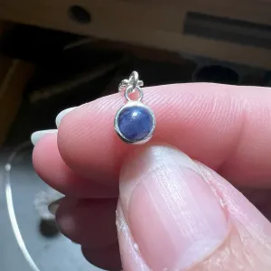 Blue Sapphire Birthstone Pendant with Silver Necklace - Only 1 available