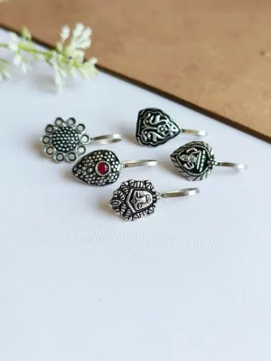 Bohemian Breeze Oxidized Nosepins | Sarichka
