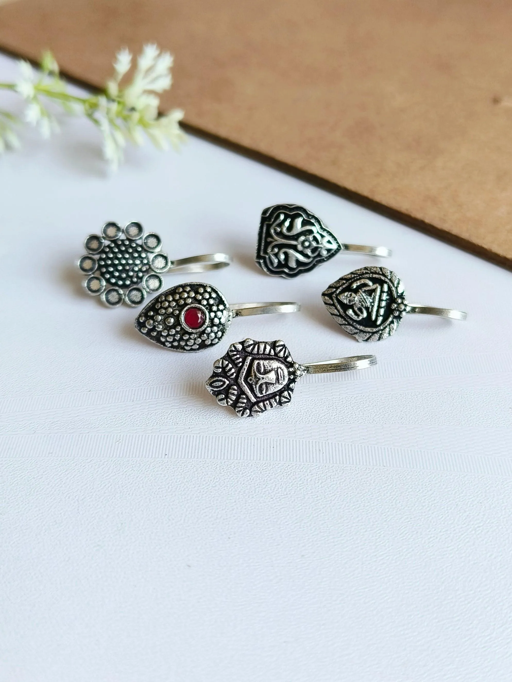 Bohemian Breeze Oxidized Nosepins | Sarichka