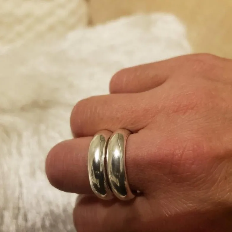 Bold and Beautiful: Artist-Created Fat Moon Ring with Smooth, Comfortable Design
