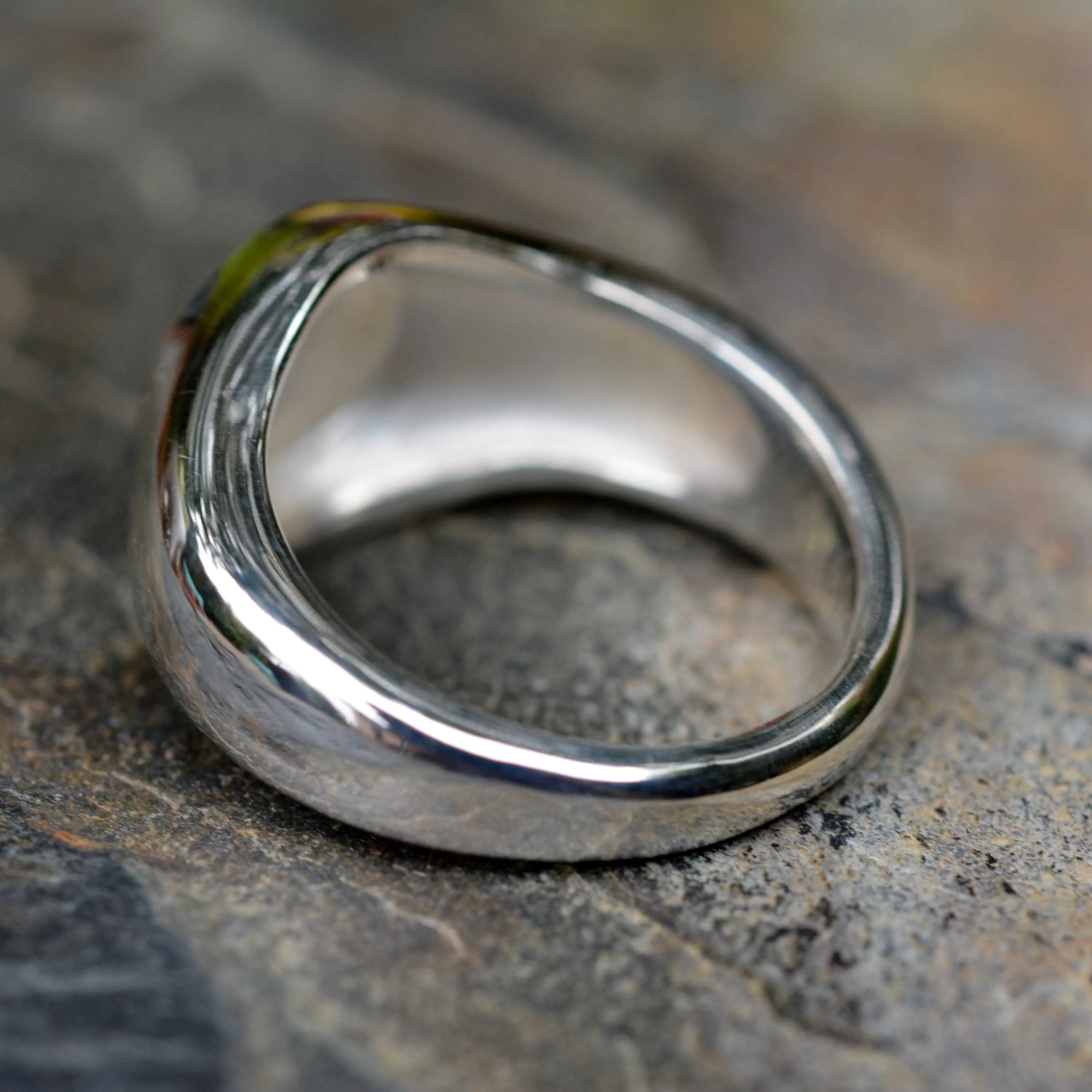 Bold Silver Signet Ring with Red Irish Cross and Coral Inlay ***SPECIAL OFFER***