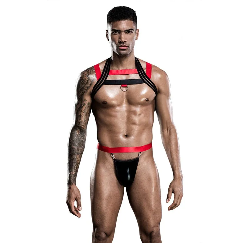 Bondage Harness   Jockstrap Set (2 Piece Outfit)